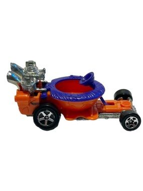 Vintage 1997 Hot Wheels Hot Seat Diecast Toy Car Orange Purple Toilet Silver 90s